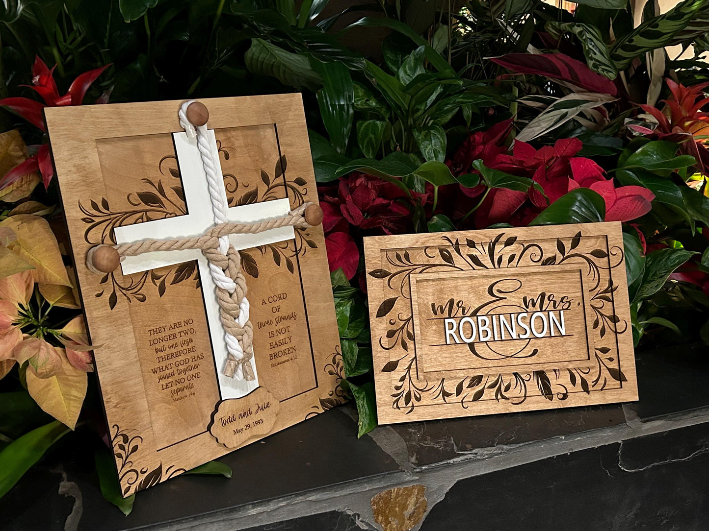 Personalized Cord of Three Strands Unity Wedding Sign | Braided Cords Ceremony Matthew 19:6 Ecclesiastes | Alternative Unity Candle