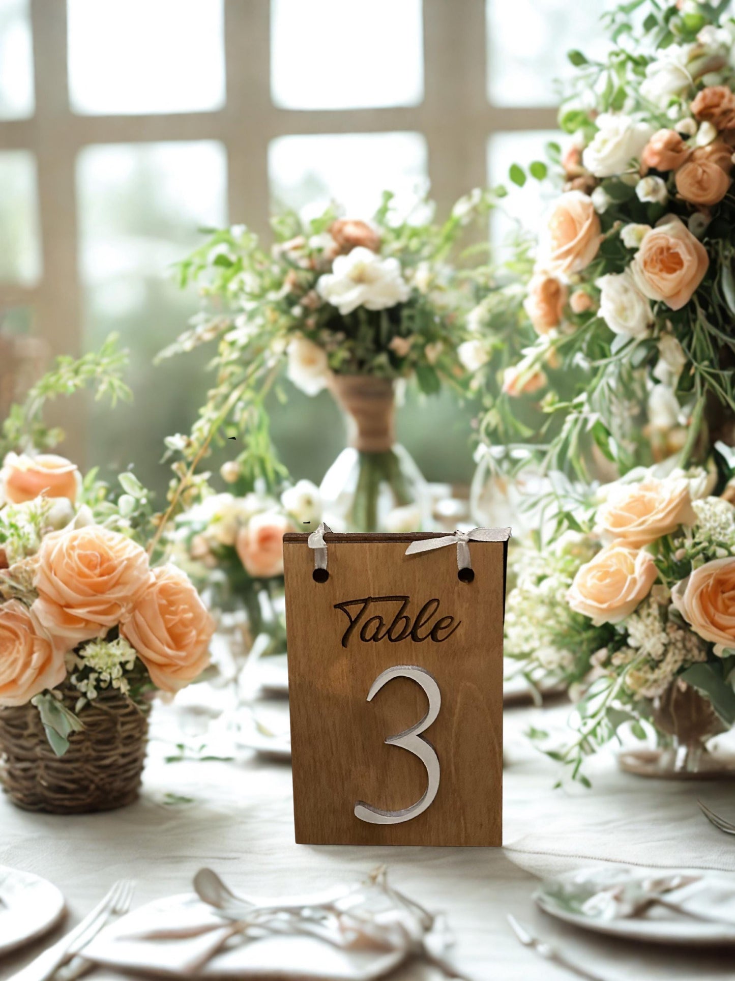 Wood Wedding Reception Table Numbers | Rustic Double Sided Elegant Centerpiece for Guest Tables | Country Wedding Table Numbers | Seating #