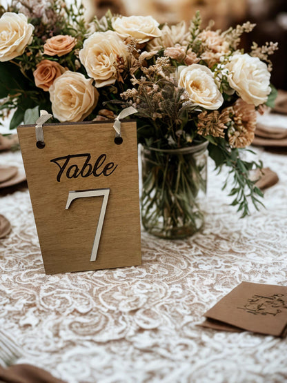 Wood Wedding Reception Table Numbers | Rustic Double Sided Elegant Centerpiece for Guest Tables | Country Wedding Table Numbers | Seating #