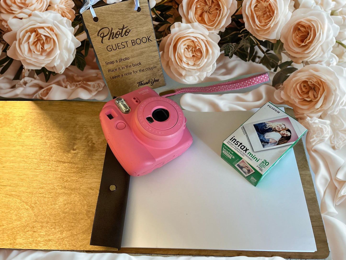 Personalized Wood Wedding Guest Book | Polaroid Photo and Guest Album | Wedding or Engagement Gift