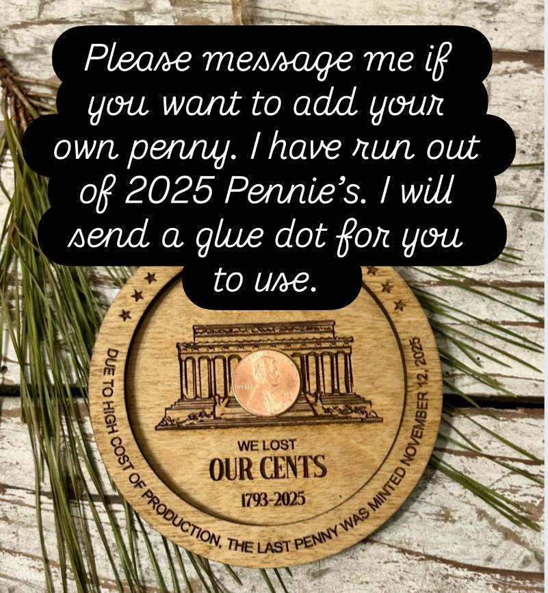 1793 - 2025 Penny Christmas Tree Ornament | Year We Lost Our Cents | Commemorative Coin Collector Gift
