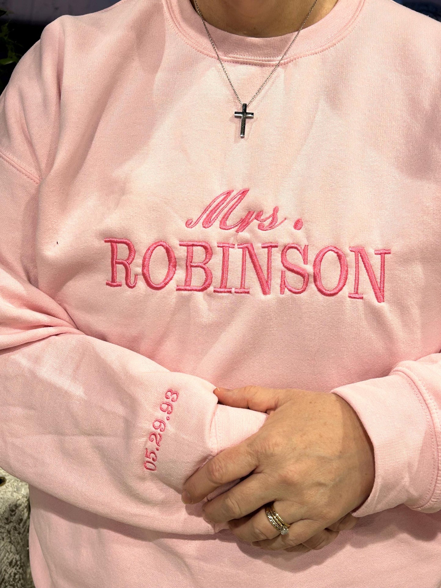 Personalized Mrs. Last Name Sweatshirt for the New Bride | Custom Bridal Gift | Wedding Sweatshirt | Just Married Newlywed Apparel