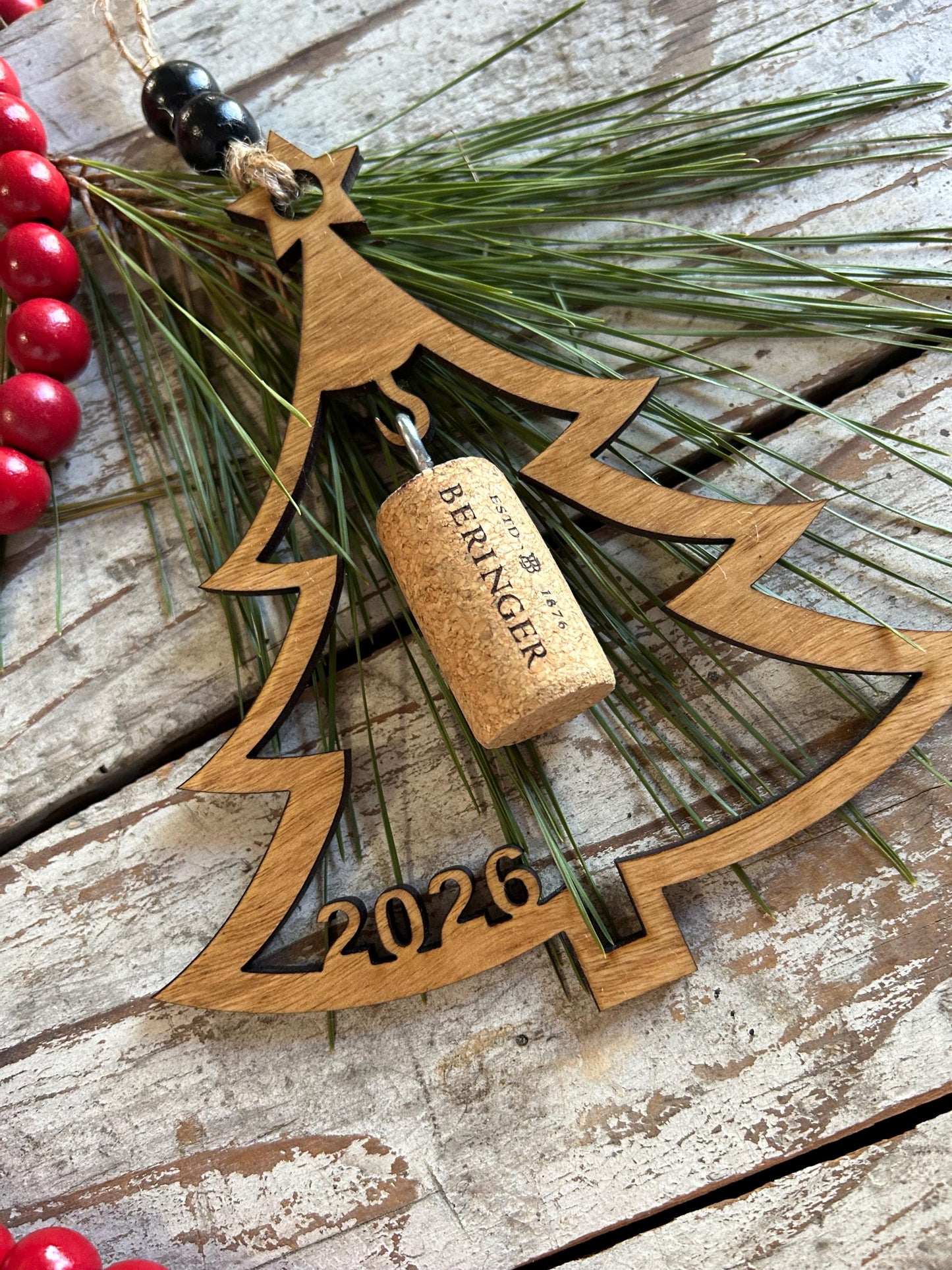 2026 Christmas Tree Wine Cork Keepsake Christmas Tree Ornament - Cork not included | Gift for Wine Lover | Wine Trip | Wine Ornament