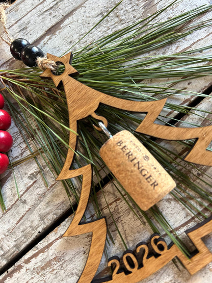 2026 Christmas Tree Wine Cork Keepsake Christmas Tree Ornament - Cork not included | Gift for Wine Lover | Wine Trip | Wine Ornament