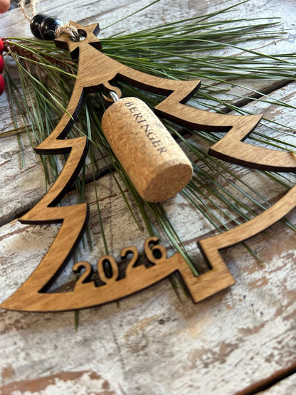 2026 Christmas Tree Wine Cork Keepsake Christmas Tree Ornament - Cork not included | Gift for Wine Lover | Wine Trip | Wine Ornament