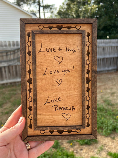 Personalized I Love You Signature Sign | Mom and Dad Handwriting for Children | Baby Shower Gift | Nursery Decor | Loss of Parent Memorial