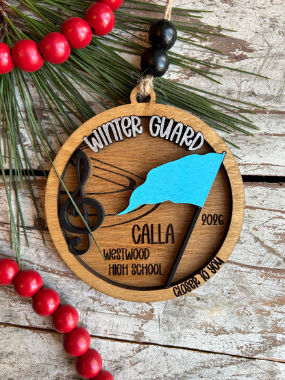 Personalized Winter Guard Christmas Tree Ornament | Flags Custom Band Gift | Gift for Flag Girls | Winter Guard Team Gift