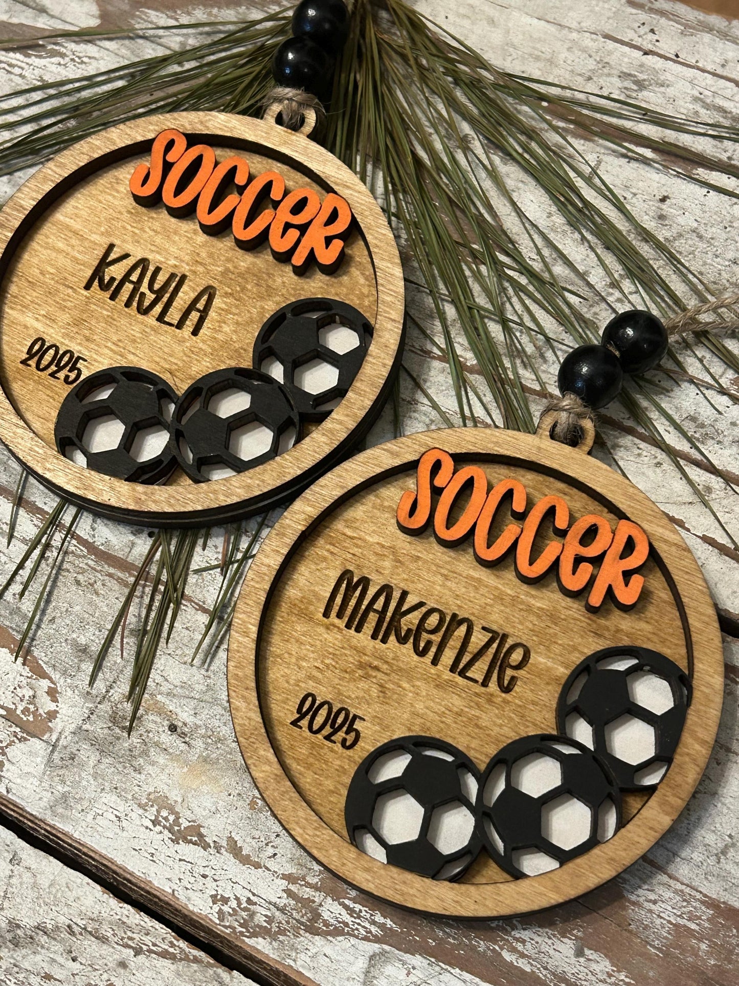 Personalized Soccer Player Christmas Tree Ornament | Gift for High School Soccer Team | Custom Soccer Ornament for Her or Him | Club Soccer