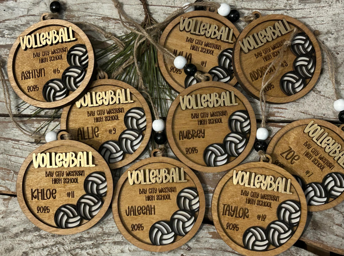 Personalized Volleyball Player Christmas Tree Ornament | Gift for High School Volleyball Team | Custom Volleyball Ornament for Her |