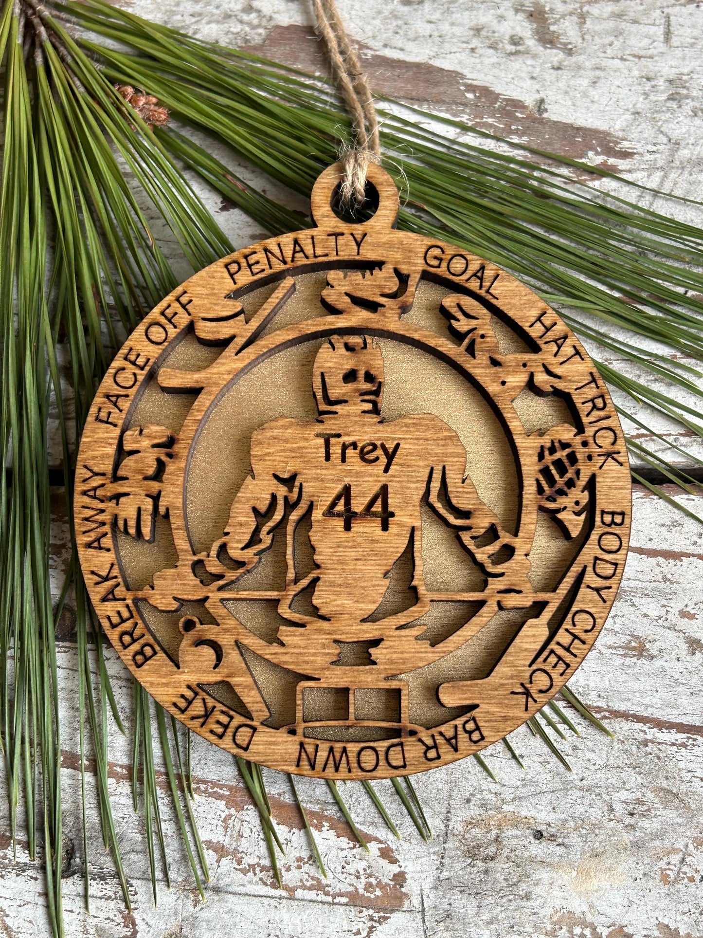 Personalized Hockey Christmas Tree Ornament | Gift for High School Hockey Team | Custom Hockey Player Ornament | Senior Hockey Gift