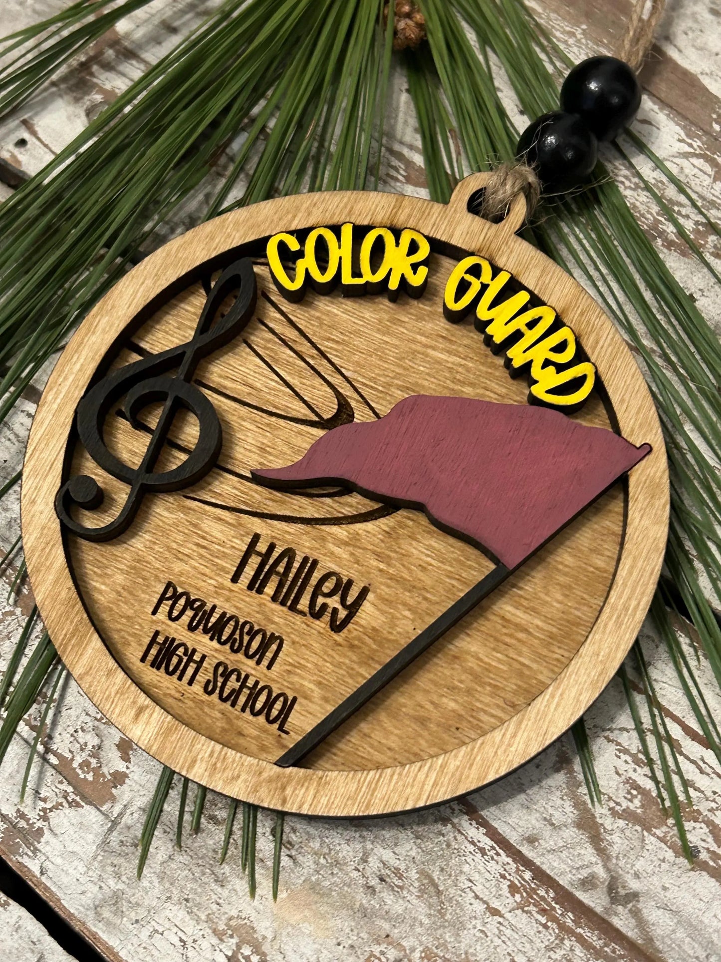 Personalized Color Guard Marching Band Christmas Tree Ornament | Flags Custom Band Gift | Gift for Flag Girls | Color Guard Team Gift