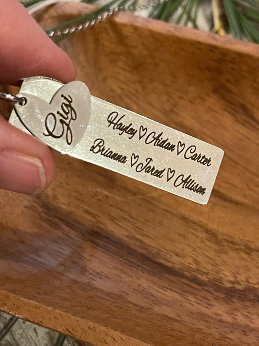 Personalized Gigi or Nana Necklace with Grandkids Names | Mothers Day Gift from Son or Daughter | Custom Jewelry for Grandma Grammy Mamaw