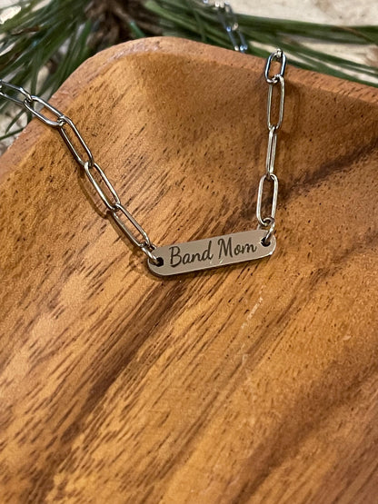 Personalized Paperclip Bar Necklace | Mothers Day Gift from Son Daughter | Custom Signature Necklace | Silver Gold Jewelry