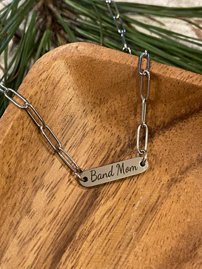 Personalized Paperclip Bar Necklace | Mothers Day Gift from Son Daughter | Custom Signature Necklace | Silver Gold Jewelry