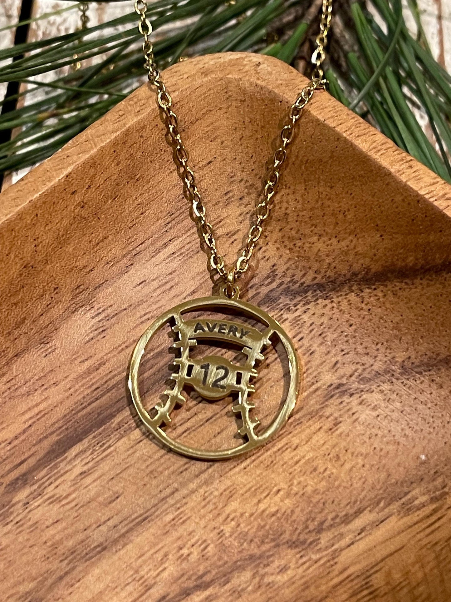 Personalized Softball Baseball Name and Number Necklace | Baseball Mom Necklace | Senior Softball Gift | Gift for Baseball Player