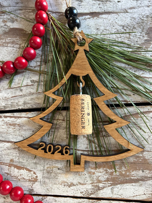 2026 Christmas Tree Wine Cork Keepsake Christmas Tree Ornament - Cork not included | Gift for Wine Lover | Wine Trip | Wine Ornament