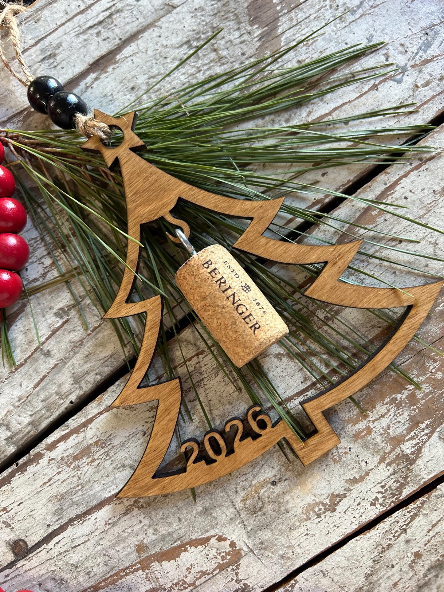 2026 Christmas Tree Wine Cork Keepsake Christmas Tree Ornament - Cork not included | Gift for Wine Lover | Wine Trip | Wine Ornament