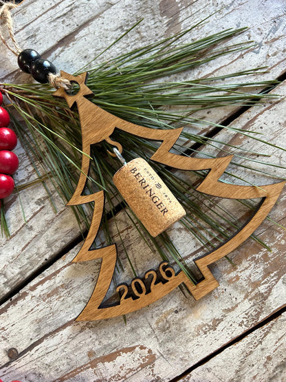 2026 Christmas Tree Wine Cork Keepsake Christmas Tree Ornament - Cork not included | Gift for Wine Lover | Wine Trip | Wine Ornament