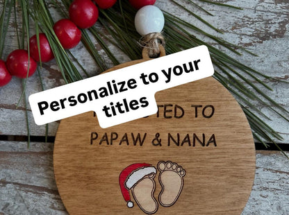 2026 Promoted to Grandparents Christmas Tree Ornament | First Time Nana and Papa Ornament | New Gigi & Grandpa Gift | Reveal to Papaw Mamaw