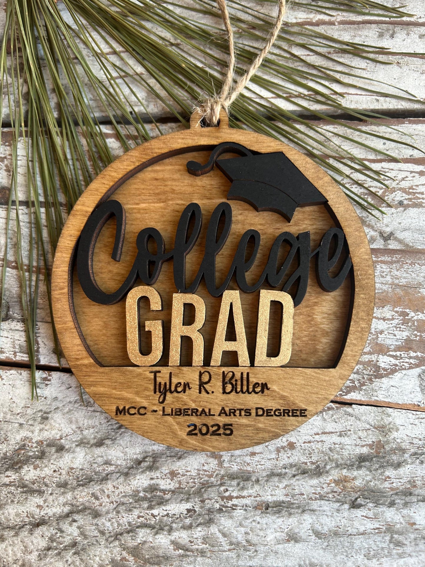 Personalized College Grad Christmas Tree Ornament | Gift for College Graduate | Graduation Ornament | Class of 2026 | Bachelors Masters