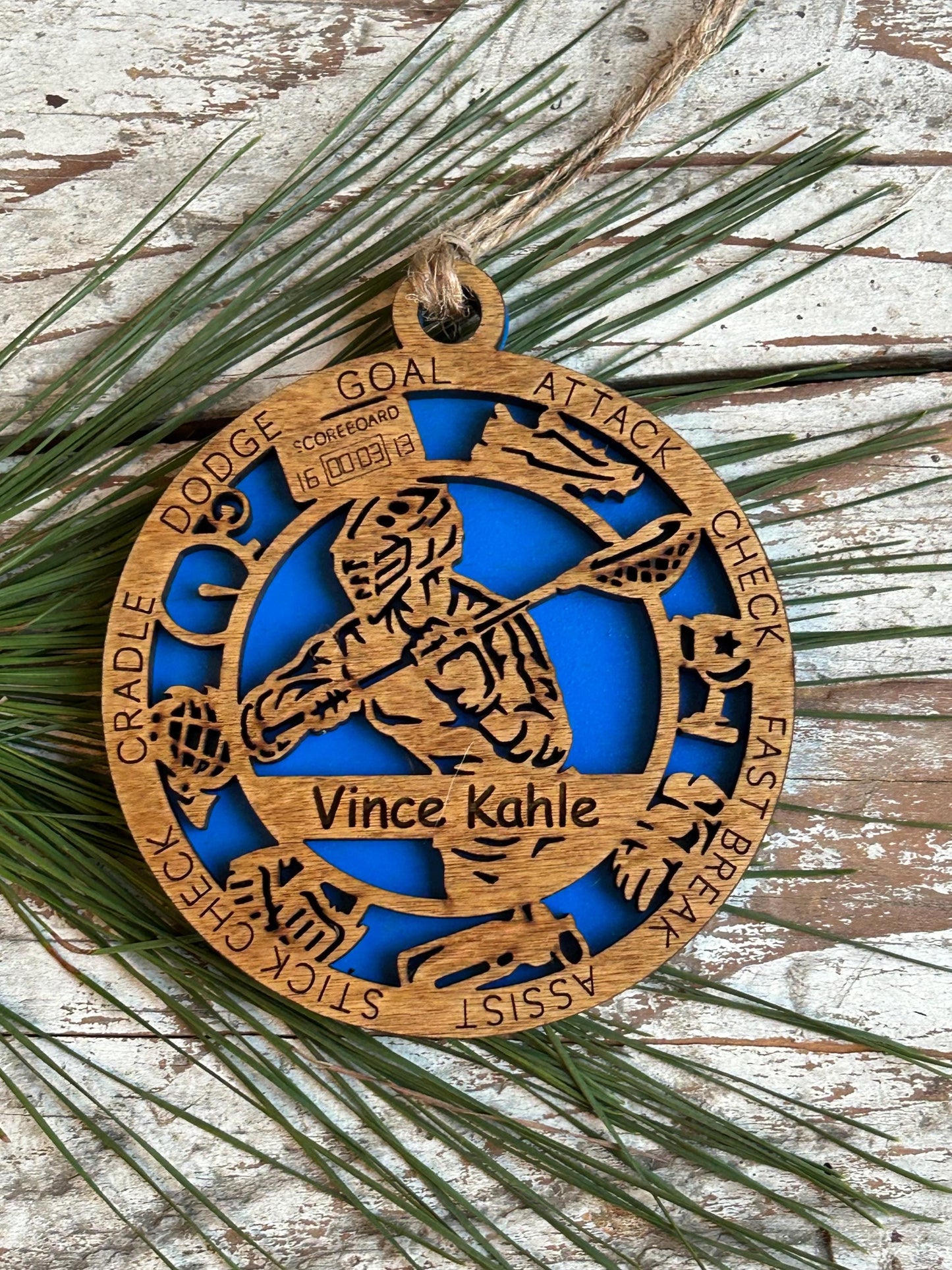 Personalized Lacrosse Christmas Tree Ornament | Gift for High School Lacrosse Team | Custom Lacrosse Ornament | Senior Lacrosse Gift