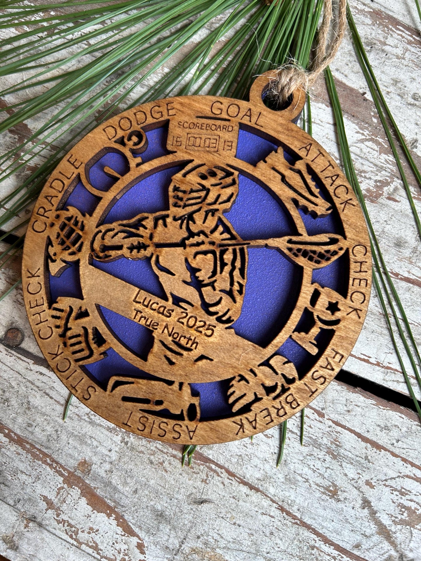 Personalized Lacrosse Christmas Tree Ornament | Gift for High School Lacrosse Team | Custom Lacrosse Ornament | Senior Lacrosse Gift