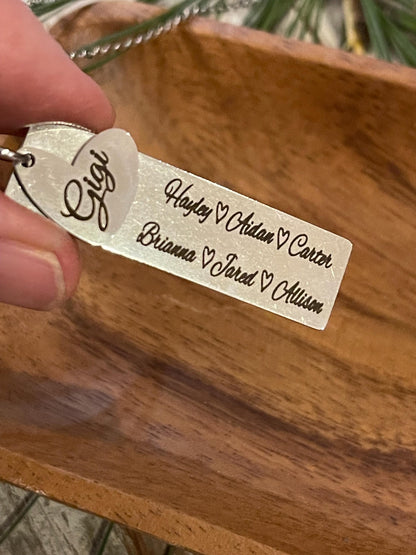 Personalized Gigi or Nana Necklace with Grandkids Names | Mothers Day Gift from Son or Daughter | Custom Jewelry for Grandma Grammy Mamaw