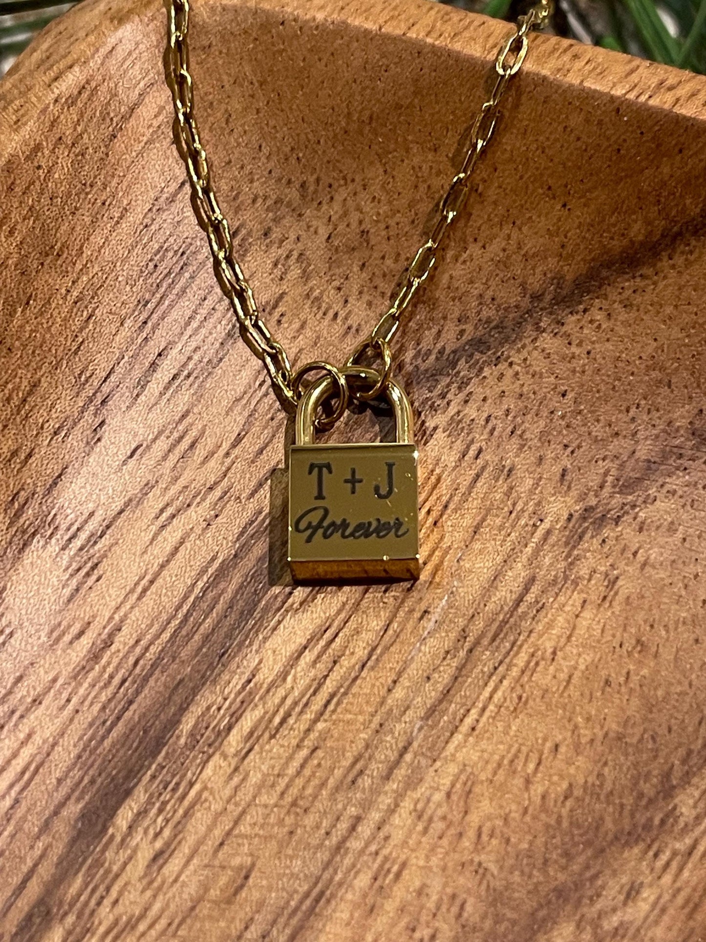 Personalized Petite Lock Pendant Necklace | Mothers Day Gift | Silver or Gold Jewelry | Gift for Girlfriend