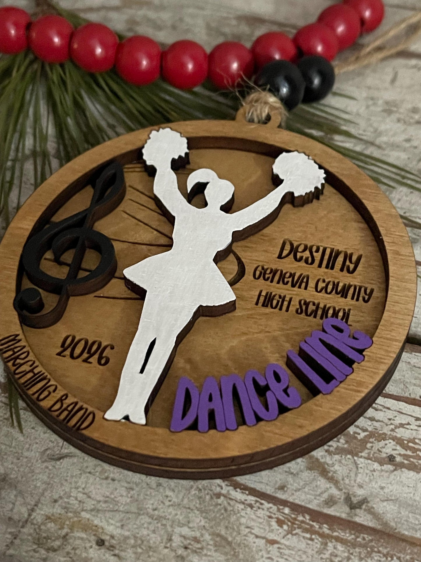 Personalized Dance Line Marching Band Christmas Tree Ornament | Flags Custom Band Gift | Gift for Flag Girls | Color Guard Team Gift