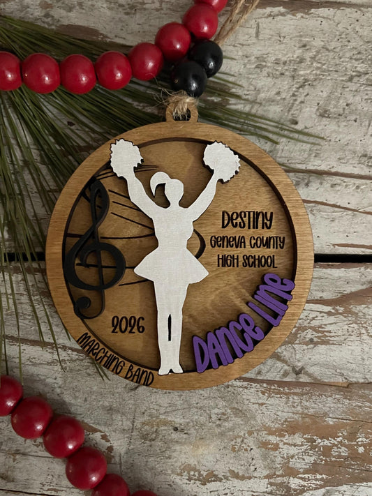Personalized Dance Line Marching Band Christmas Tree Ornament | Flags Custom Band Gift | Gift for Flag Girls | Color Guard Team Gift