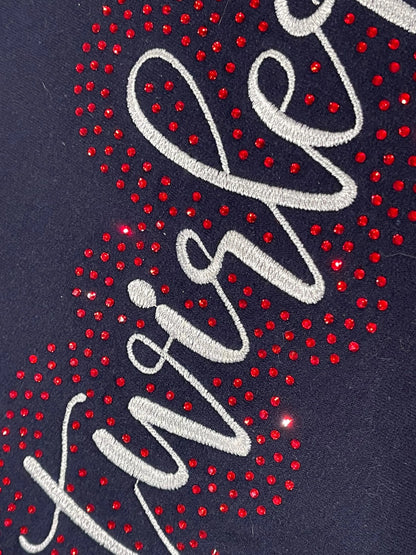Baton Twirler Rhinestone and Embroidered Sweatshirt | Majorette or Feature Twirler Bling Apparel | Twirl Team Matching Sweatshirts