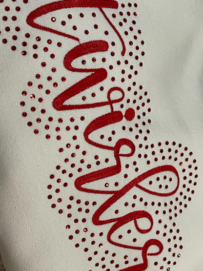 Baton Twirler Rhinestone and Embroidered Sweatshirt | Majorette or Feature Twirler Bling Apparel | Twirl Team Matching Sweatshirts