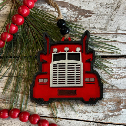 18 Wheeler Tractor Trailer Truck Christmas Ornament | Truck Driver Gift | Ornament for Boy | Gift for Trucker | Big Rig Ornament