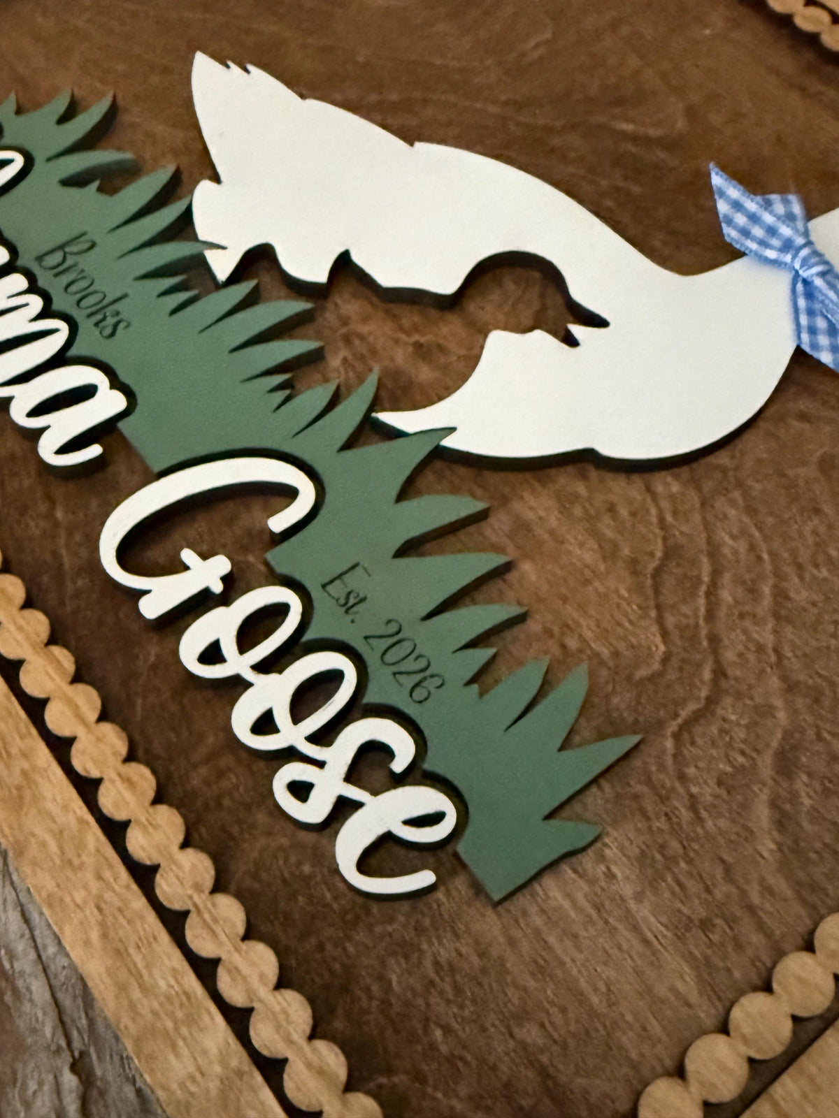 Personalized Mama Goose with Kids Names Sign | Custom Mothers Day Gift for Mom of 1, 2, 3 or 4 Goslings | Personalized Gift for Mother