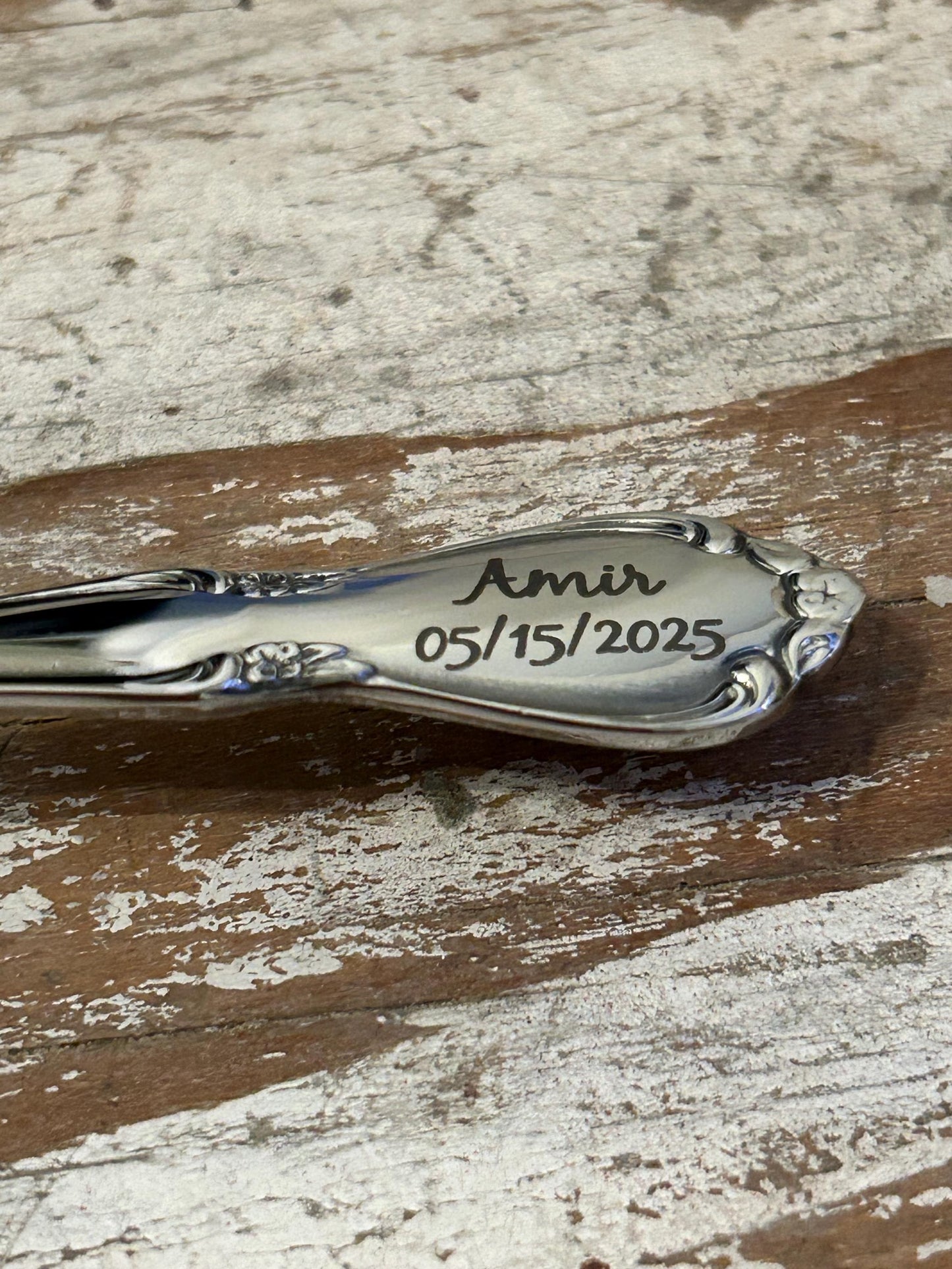 Personalized Baby Silver Spoon | Engraved Feeding Oneida Spoon for Toddler Baby Kid | Baby Shower Gift | Custom Girl or Boy Newborn Keepsake