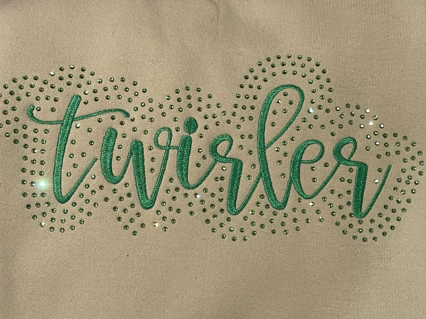 Baton Twirler Rhinestone and Embroidered Sweatshirt | Majorette or Feature Twirler Bling Apparel | Twirl Team Matching Sweatshirts