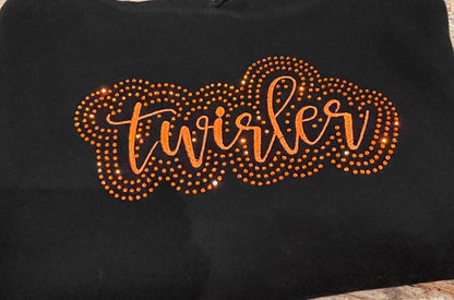 Baton Twirler Rhinestone and Embroidered Sweatshirt | Majorette or Feature Twirler Bling Apparel | Twirl Team Matching Sweatshirts