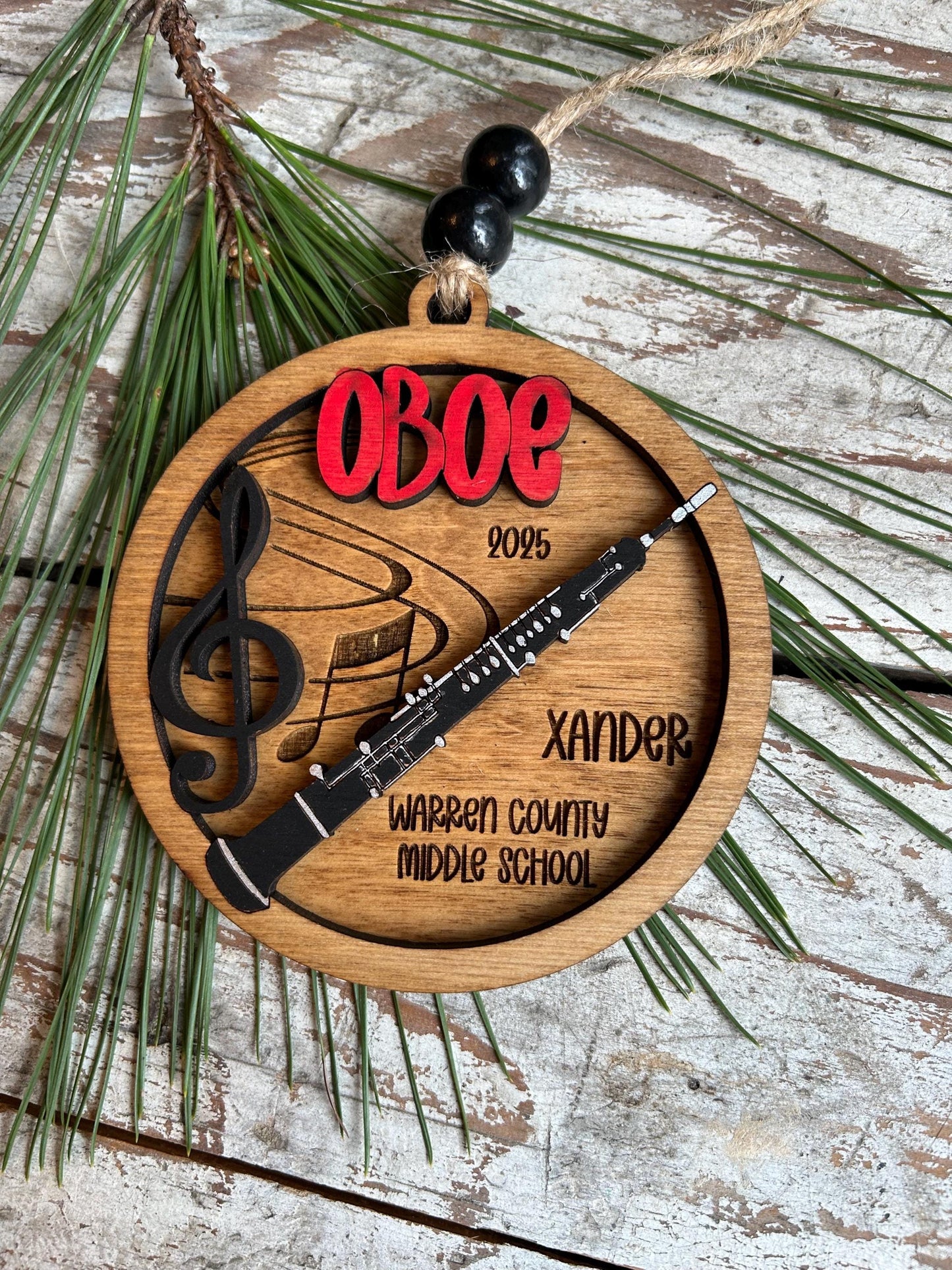 Personalized Oboe Marching Band Christmas Tree Ornament | Music Instrument Ornament | Woodwinds Custom  Band | Gift for Band Director
