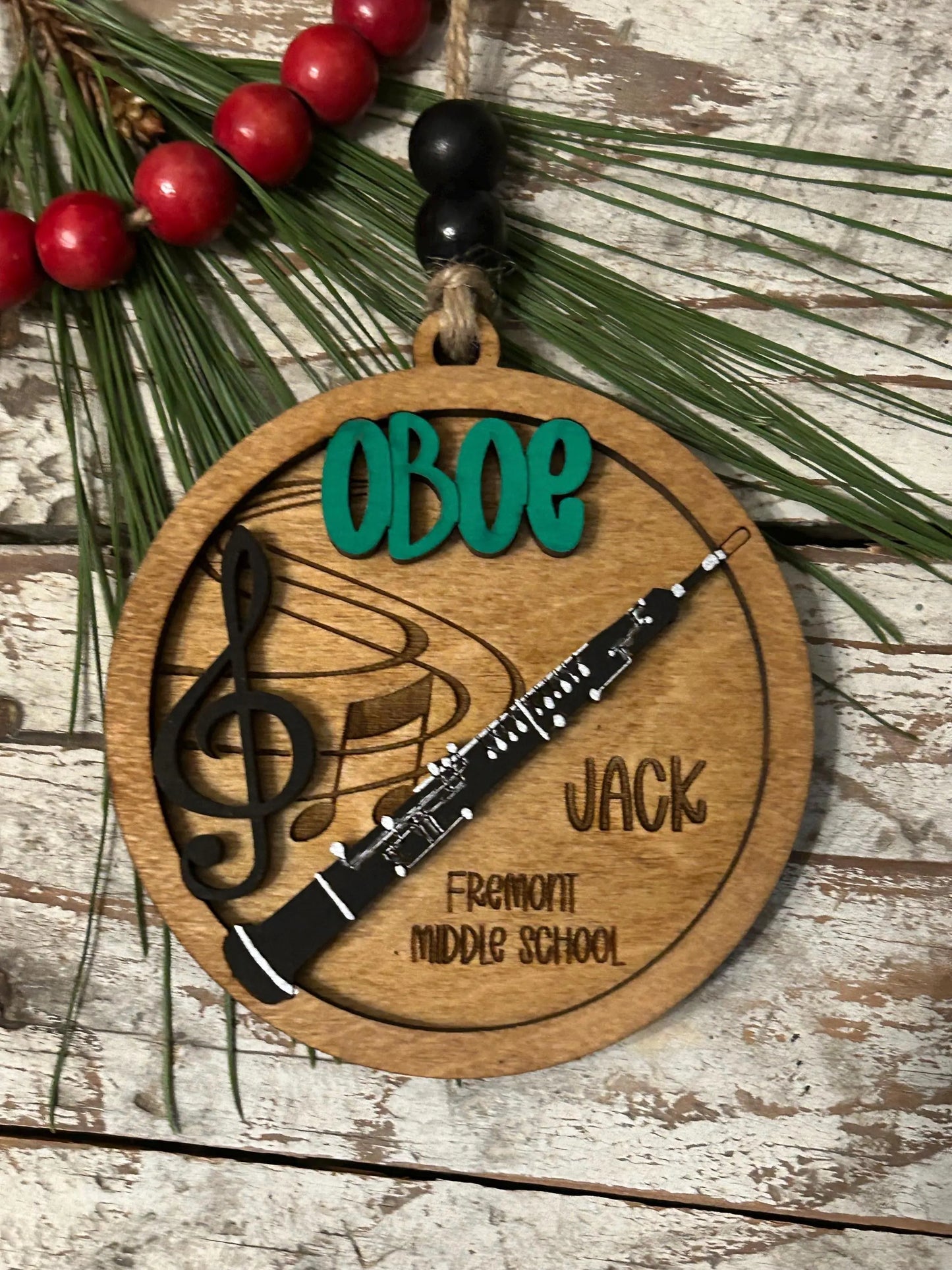 Personalized Oboe Marching Band Christmas Tree Ornament | Music Instrument Ornament | Woodwinds Custom  Band | Gift for Band Director