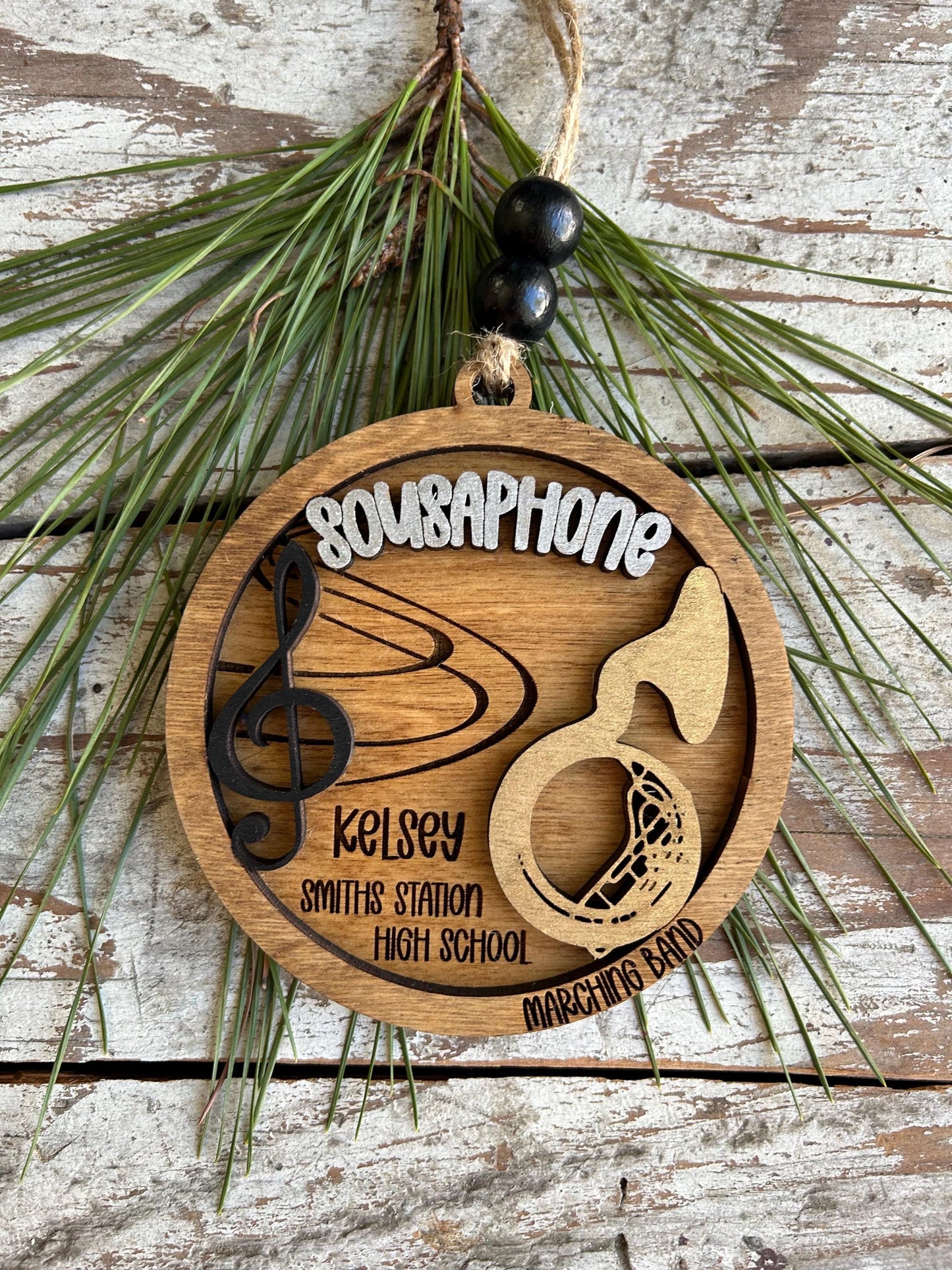 Personalized Sousaphone Marching Band Christmas Tree Ornament | Brass Music Instrument Ornament | Custom Band Gift | Tuba Player |