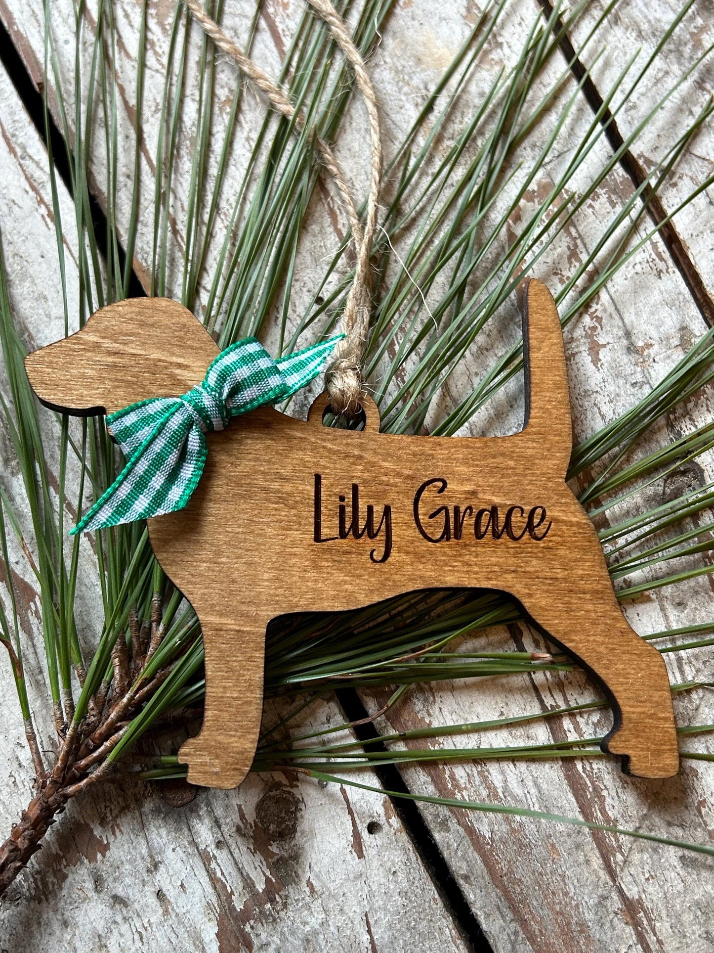 Personalized Beagle | Yorkie | Yorkshire Terrier | Bassett Hound Dog Breed Christmas Tree Ornament | Dog Mom | Dog Lover gift