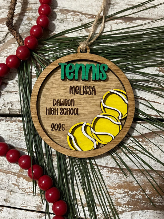 Personalized Tennis Christmas Tree Ornament | Gift for High School Tennis Team | Custom  Boy or Girl Tennis Player Ornament | Tennis Gift