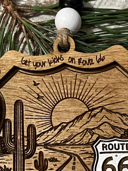Route 66 100 Years Christmas Tree Ornament | The Mother Road Keepsake | Road Trip Souvenir Gift