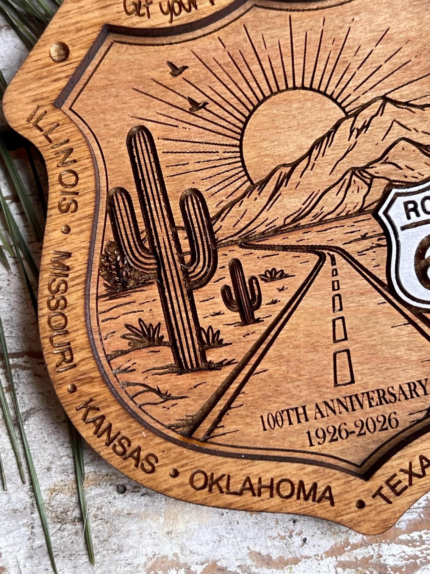 Route 66 100 Years Christmas Tree Ornament | The Mother Road Keepsake | Road Trip Souvenir Gift