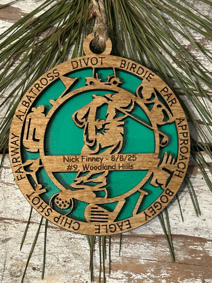 Personalized Golf Girl or Boy Christmas Tree Keepsake Ornament | High School Golf Team | Golf Tournament Keepsake | Golfer Hole in One