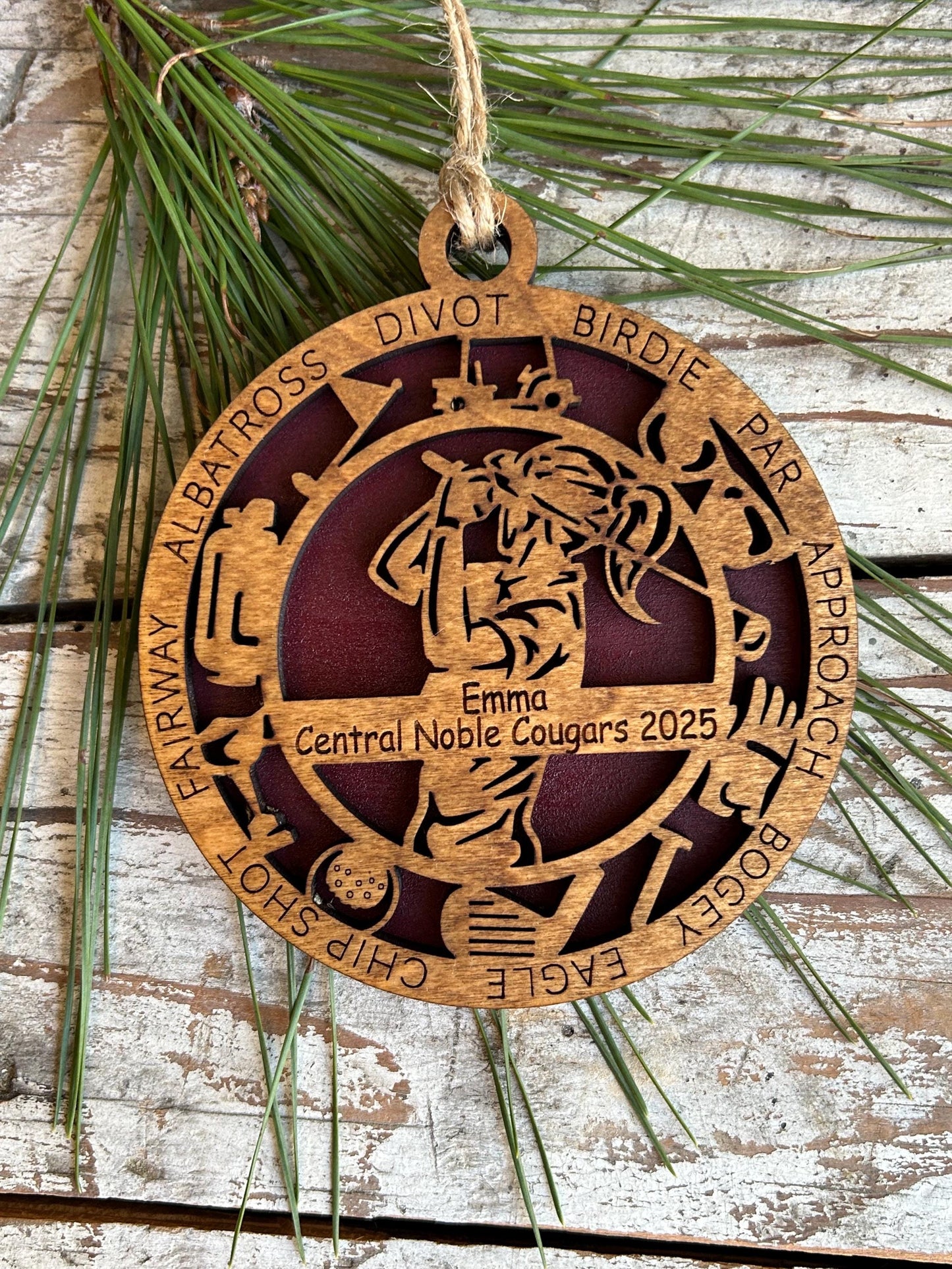 Personalized Golf Girl or Boy Christmas Tree Keepsake Ornament | High School Golf Team | Golf Tournament Keepsake | Golfer Hole in One