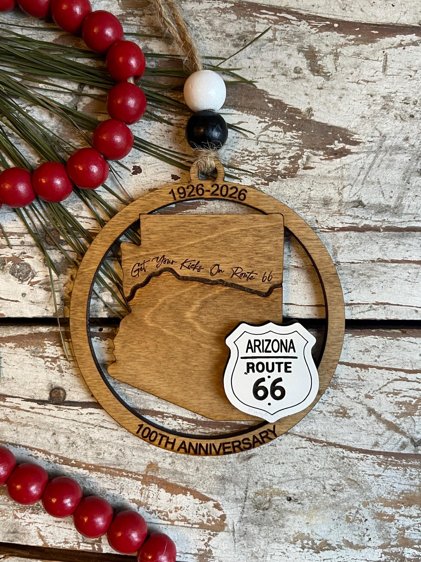 Arizona Route 66 100 Years Christmas Tree Ornament | The Mother Road Keepsake | Road Trip Souvenir Gift