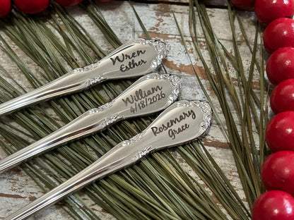 Personalized Baby Silver Spoon | Engraved Feeding Oneida Spoon for Toddler Baby Kid | Baby Shower Gift | Custom Girl or Boy Newborn Keepsake