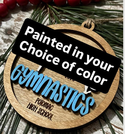 Personalized Gymnastics Women or Men Christmas Tree Ornament | Gift for Gymnastics Team | Custom Gymnast Gift | Floor | Vault | Beam