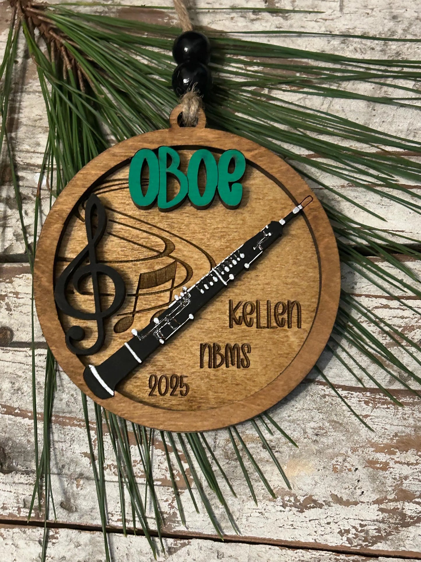 Personalized Oboe Marching Band Christmas Tree Ornament | Music Instrument Ornament | Woodwinds Custom  Band | Gift for Band Director